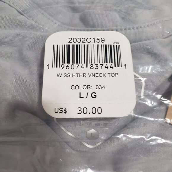 NWT Asics WOMEN'S HEATHER VNECK TOP in Piedmont Grey Heather - Size Large - Picture 4 of 8